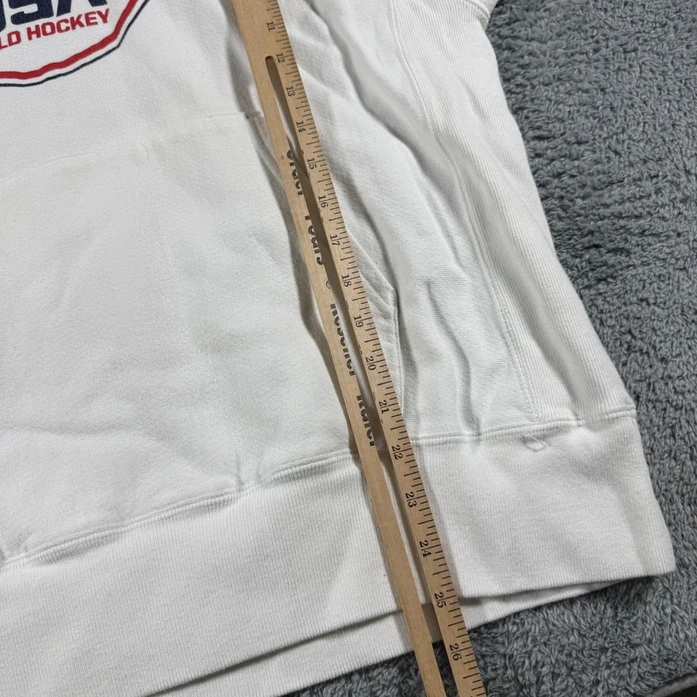 VTG Champion‎ Hoodie Mens Large White USA Field Hockey Reverse Weave Pullover